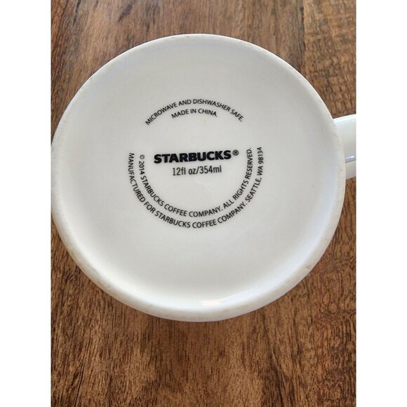 2014 Starbucks Christmas Red Gold Holiday StarBurst Coffee Cup Tea Mug - Picture 5 of 5